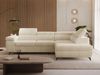GRAINGOLD Ecksofa L-Form Argon L, Couch mit Wellenfeder, mit Schlaffunktion und Bettkasten, Cord-Stoff, Beige, Rechts Bild 1