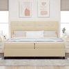 vidaXL Boxspringbett mit Kissen mit Kopfteil Creme 200 x 200 cm Stoff 3341670 Bild 3