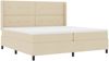 vidaXL Boxspringbett mit Kissen mit Kopfteil Creme 200 x 200 cm Stoff 3341670 Bild 4