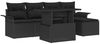 vidaXL Gartensofa-set mit Kissen 6 pcs Schwarz Poly-Rattan 3348269 Bild 2