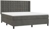 vidaXL Boxspringbett mit Matratze Dunkelgrau 180x200 cm Samt 3132934 Bild 3