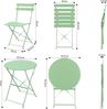 TLGREEN Balkonset Gartenmöbel Bistro Set Metall, (UV-Beständig & Rostfrei, Wetterfest, Balkonmöbel Klappbar für Balkon, Terrasse, Café, Garten), Outdoor Sitzgarnitur, 2 Klappstuhl 1 Klapptisch Bild 3