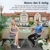 TLGREEN Balkonset Gartenmöbel Bistro Set Metall, (UV-Beständig & Rostfrei, Wetterfest, Balkonmöbel Klappbar für Balkon, Terrasse, Café, Garten), Outdoor Sitzgarnitur, 2 Klappstuhl 1 Klapptisch Bild 4
