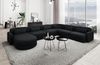 Wohnlandschaft Valencia XXL Stoff - Strukturstoff - Schwarz - Links Bild 2