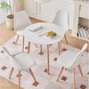 GrandCA HOME Esstisch Moderner minimalistischer Runder Esstisch, Beine aus Massivholz (1-St), geeignet als Ess- oder Couchtisch, 80 x 75 cm, Weiß Bild 2
