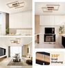 ZMH LED Deckenleuchte Modern Deckenlampe - Holz 3000K Warmweiß Schlafzimmerlampe Schwarz Rechteck Design 24W Küchenlampe Flurlampe Wohnzimmerlampe für Küche Wohnzimmer Schlafzimmer Esszimmer Bild 4