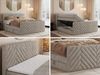 Boxspringbett mit zwei Matratzen und Bettkästen, Doppelbett, Multipocket-Matratzen, mit Fußteil - PARIS KING DUO, Beige, 160x200 cm, Stoff, H3 Bild 2