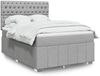 vidaXL Boxspringbett mit Matratze Hellgrau 140x200 cm Stoff 3291698 Bild 1