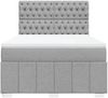 vidaXL Boxspringbett mit Matratze Hellgrau 140x200 cm Stoff 3291698 Bild 4