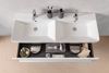 LANZET K8 Waschbecken mit Unterschrank 120 cm breit, Braun dunkel, Doppelwaschbecken Keramik Weiß Bild 3