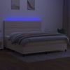 Boxspringbett mit Matratze & LED Stoff Creme 200x200 cm Bild 4