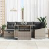 vidaXL Gartensofa-set mit Kissen 7 pcs Grau Poly-Rattan 3361168 Bild 3