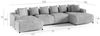 Wohnlandschaft Sofa U-Form Designersofa MEGAN in Stoff Poso Altrosa Bild 2