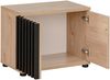 Diele Schuhschrank Pedro F ohne Kissen in Hickory Jackson mit Schwarzen Lammellen 60 x 46 x 35 Bild 2