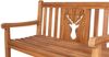 deVries Gartenbank deVries Teakholz Gartenbank Woodie Hirsch 120 cm, naturbelassenes Massivholz aus Teak, eingearbeitetes Hirschmotiv Bild 2