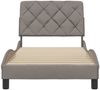 vidaXL Bettgestell ohne Matratze Taupe 90x190 cm Stoff 3310570 Bild 5