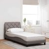 vidaXL Bettgestell ohne Matratze Taupe 90x190 cm Stoff 3310570 Bild 1