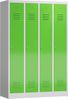 ClassiX Garderobenschrank, 4 Abteile, 1800 x 1200 x 500 mm, lichtgrau/gelbgrün Bild 2
