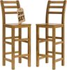 Casaria 2er Set Barhocker mit Lehne Akazie Holz Massiv 150 kg Belastbar Tresenhocker Tresenstuhl Barstuhl Hocker Bar Bild 1