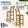 Casaria 2er Set Barhocker mit Lehne Akazie Holz Massiv 150 kg Belastbar Tresenhocker Tresenstuhl Barstuhl Hocker Bar Bild 2