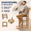 Casaria 2er Set Barhocker mit Lehne Akazie Holz Massiv 150 kg Belastbar Tresenhocker Tresenstuhl Barstuhl Hocker Bar Bild 4