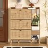 Schuhschrank mit Spiegel Holzoptik, 110x24x137,5 cm, 3 Klappfächer Bild 2