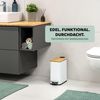 Abfalleimer mit Bambus-Deckel, Bad-Mülleimer mit Soft-Close, 5 l, weiß Bild 2