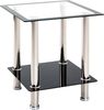 Beistelltisch Couchtisch Edelstahl Glas schwarz 40x40x46cm Bild 2