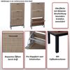 Schuhschrank HWC-N92, Schuhkipper Schuhregal, 3 Fächer Rattanfront Melamin, 126x63x24cm ~ Eiche-Optik Bild 2