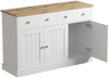Sideboard aus Spanplatte mit Relief-Türen & Push-to-Open, 120x36x80,5 cm, Weiß Bild 5