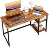 Schreibtisch 140cm Walnuss Büro Computertisch mit Stauraum Bild 1