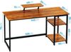 Schreibtisch 140cm Walnuss Büro Computertisch mit Stauraum Bild 3