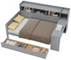 SeedWave Stauraumbett Holzbett mit Tisch, Regal und Aufbewahrungsschubladen, 90x180 cm, Tagesbett mit Ladesteckdose Bild 4