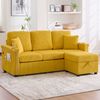 Sofa 194 x 73 x 81 cm mit LED, USB-C und Stauraum – Cordsofa in Senfgelb Bild 3