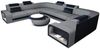 Stoff Wohnlandschaft Foggia U Form - Mikrofaserstoff - hellgrau-schwarz - Links Bild 1