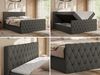 Boxspringbett mit gesteppter Front und Kopfteil, Multipocket-Matratze, zwei Bettkästen - MIREN DUO - 140 x 200 cm - Grau Kunstleder - H4 Bild 2