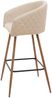 2er-Set Barhocker HWC-D72, Barstuhl Tresenhocker, mit Lehne Stoff/Textil ~ Samt, creme-beige Bild 5