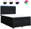 vidaXL Boxspringbett mit Matratze Schwarz 140x200 cm Stoff 3292827 Bild 2