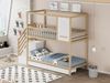 Merax Etagenbett, Hausform mit Fenstern, Sicherheitszaun-Design, Mit Aufbewahrungsschubladen und Sicherheitsleiter, Massivholz, 90x200 cm Bild 5