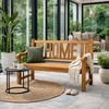 Massivholz Teak Sitzbank HOME 120cm Gartenbank Holzbank Teakbank Bild 3