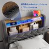 Polsterbett aus Holland-Velours mit LED, USB-C & hydraulischem Stauraum, ohne Matratze, 90x200 cm, Grau Bild 4