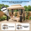 Outsunny Hollywoodschaukel Gartenschaukel Schaukel mit Seitenwänden, 3-Sitzer, Bettfunktion, Gartenliege, 1 tlg, Schaukel, für Garten, Balkon,Beige Bild 4