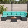 vidaXL Gartensofa-set mit Kissen 8 pcs Schwarz Poly-Rattan 3359550 Bild 3