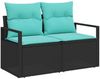 vidaXL Gartensofa-set mit Kissen 8 pcs Schwarz Poly-Rattan 3359550 Bild 4