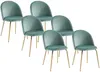 Vente-unique - MELBOURNE Stuhl SamtStoff Grün - B 55 cm x H 77 cm x L 50 cm Bild 2