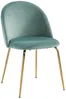 Vente-unique - MELBOURNE Stuhl SamtStoff Grün - B 55 cm x H 77 cm x L 50 cm Bild 3