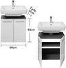 WBU GLOSS Waschbeckenschrank Unterschrank Bad Weiß Glanz / Anthrazit ca. 60 x 62 x 31 cm Bild 4