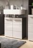 WBU GLOSS Waschbeckenschrank Unterschrank Bad Weiß Glanz / Anthrazit ca. 60 x 62 x 31 cm Bild 3