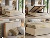 Premium Polsterbett LERIO CLASSIC 180 x 200 cm mit Stauraum, gepolstertem Kopfteil, Gasdruckfedern & Lattenrost - Modernes Design, Inkl. Lattenrost Multipocket Matratze - Creme Plüsch - ELORI LUX Bild 2