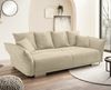Big-Sofa 242x131 cm Gästebett Federkern Schlafcouch Stauraum Cord in Beige Grau Bild 2